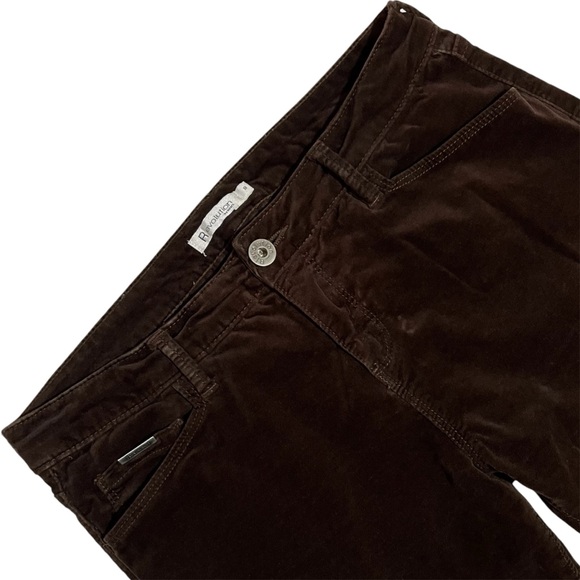 Y2K chocolate brown stretchy velvet style pants - Picture 2 of 3